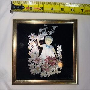 Kafka Industries #0617 Floral Child Art Print with Gold Frame 1983